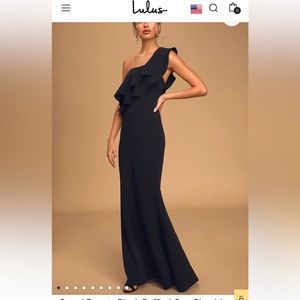 Lulus Grand Beauty black ruffled dress